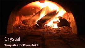  Presentation with flame - Audience pleasing presentation theme consisting of flame-of-burning-wood backdrop and a wine colored foreground