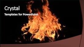 Presentation with flame - Cool new PPT theme with flame-of-fire-in-darkness backdrop and a black colored foreground