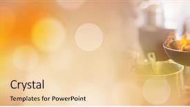  Presentation with sparkling - Colorful presentation enhanced with flame transitions - chef holding frying pan backdrop and a lemonade colored foreground