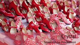  Presentation with market - Theme with flamenco - gypsy red shoes with polka background and a coral colored foreground