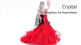  Presentation with doll - Amazing PPT layouts having flamenco - typical spanish doll dressed backdrop and a white colored foreground