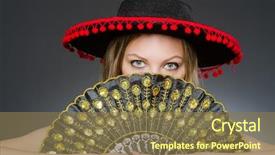  Presentation with dancing - Slide deck consisting of flamenco - woman dancing with fans background and a tawny brown colored foreground