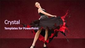  Presentation with paint splatter - Presentation theme featuring flamenco dancer with dress turning background and a wine colored foreground