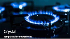 Presentation with blue gas flame - PPT theme consisting of flames of gas stove shallow background and a black colored foreground