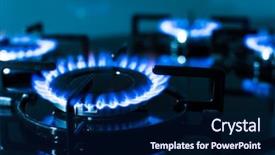  Presentation with natural gas - Slide deck with flames of gas stove shallow background and a navy blue colored foreground