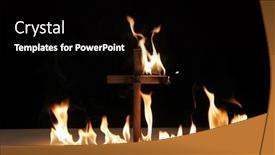  Presentation with flames - Slides consisting of flames-on-a-burning-cross background and a black colored foreground