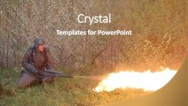  Presentation with ww2 film - Cool new theme with flamethrower - german soldier with flame-thrower ww2 backdrop and a coral colored foreground