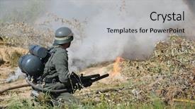 Presentation with flame - Amazing presentation theme having flamethrower - german soldier with flame-thrower ww2 backdrop and a  colored foreground
