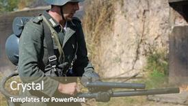  Presentation with ww2 film - Beautiful presentation featuring flamethrower - german soldier with flame-thrower ww2 backdrop and a coral colored foreground