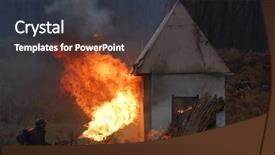  Presentation with flame - Slides enhanced with flamethrower - german soldier with flame-thrower wwii background and a  colored foreground