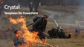  Presentation with flame - Beautiful PPT layouts featuring flamethrower - german soldier with flame-thrower wwii backdrop and a dark gray colored foreground