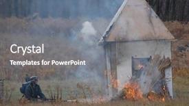  Presentation with german politics - PPT theme consisting of flamethrower - german soldier with flame-thrower wwii background and a  colored foreground