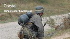  Presentation with flame - Amazing presentation design having flamethrower - german soldier with flame-thrower backdrop and a gray colored foreground