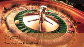  Presentation with roulette wheel - Beautiful presentation featuring flaming-casino-roulette-wheel-concept backdrop and a red colored foreground