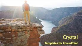  Presentation with recreation - Amazing PPT theme having flaming gorge recreation area backdrop and a tawny brown colored foreground