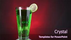  Presentation with cocktail - Slide set enhanced with flaming green cocktail on colorful background and a  colored foreground