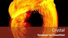  Presentation with fiery - Theme having flaming trails fiery motion background and a tawny brown colored foreground