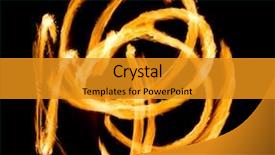  Presentation with performance - Presentation design with flaming trails night performance background and a gold colored foreground