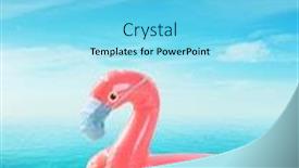  Presentation with medical face mask - Colorful PPT theme enhanced with flamingo-swimming-pool-toy backdrop and a light blue colored foreground