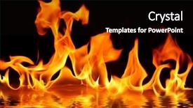  Presentation with fire - Amazing slide deck having flammable - fire on water backdrop and a black colored foreground