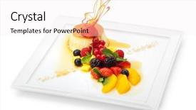  Presentation with salad - Amazing slides having flan - creme caramel with fresh berry backdrop and a white colored foreground