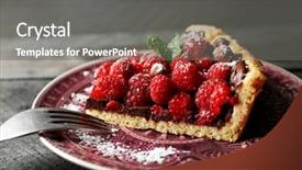  Presentation with sliced fresh papaya on wooden - Presentation theme with flan - piece of tart with fresh background and a gray colored foreground