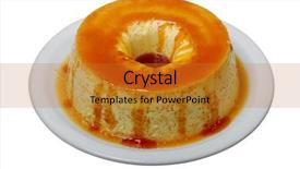  Presentation with pudding - Amazing slide deck having flan - pudding with milk and eggs backdrop and a gold colored foreground