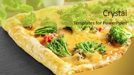  Presentation with mexico traditional cinco de mayo - Slide deck enhanced with flan - traditional quiche with broccoli background and a yellow colored foreground
