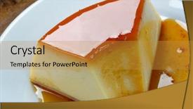  Presentation with condensed milk - Cool new presentation design with flan cake - condensed milk pudding and eggs backdrop and a gold colored foreground