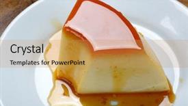  Presentation with condensed milk - Beautiful presentation theme featuring flan cake - condensed milk pudding and eggs backdrop and a yellow colored foreground