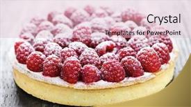  Presentation with dessert - Beautiful presentation theme featuring flan cake - fresh dessert fruit tart covered backdrop and a lemonade colored foreground