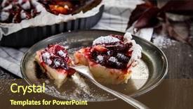  Presentation with tart tatin - Slide deck enhanced with flan cake - tart with plums background and a tawny brown colored foreground