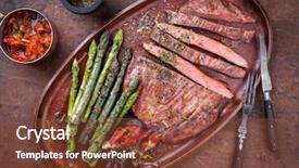  Presentation with barbecue dry aged kobe rib - Cool new slides with flank steak with green asparagus backdrop and a tawny brown colored foreground