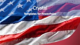  Presentation with flapping - PPT theme enhanced with flapping flag usa with wave background and a ocean colored foreground