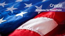  Presentation with flapping - Amazing PPT theme having flapping flag usa with wave backdrop and a ocean colored foreground