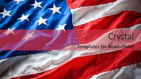  Presentation with flapping - Audience pleasing theme consisting of flapping flag usa with wave backdrop and a red colored foreground