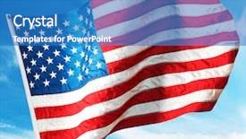  Presentation with flapping - Audience pleasing presentation consisting of flapping flag usa with wave backdrop and a teal colored foreground