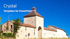  Presentation with france - PPT theme featuring flaran-abbey-abbaye-de-flaran background and a gray colored foreground