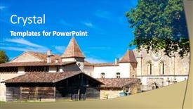  Presentation with france - Presentation design having flaran-abbey-abbaye-de-flaran background and a gray colored foreground