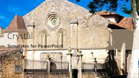  Presentation with france flag - PPT theme having flaran-abbey-abbaye-de-flaran background and a lemonade colored foreground