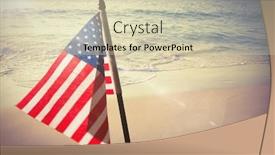  Presentation with flare - Beautiful slide deck featuring flare against beautiful beach on a sunny day backdrop and a soft green colored foreground