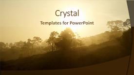  Presentation with foggy forest - Amazing PPT layouts having flare lights - sunset in the foggy forest backdrop and a cream colored foreground