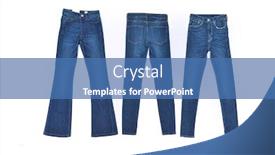  Presentation with jeans - PPT theme featuring flared-and-two-jeans background and a ocean colored foreground