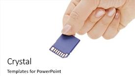  Presentation with flash - Amazing slide deck having flash card in hand isolated backdrop and a white colored foreground