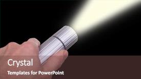  Presentation with bonfire night design hand - Beautiful PPT layouts featuring flash flood - male hand holding lit flashlight backdrop and a tawny brown colored foreground