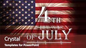  Presentation with independence day - PPT theme consisting of flash free - celebratory fireworks and crowd background and a tawny brown colored foreground