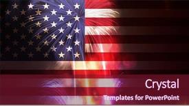  Presentation with 4th july - Slides with flash free - celebratory fireworks and crowd background and a tawny brown colored foreground