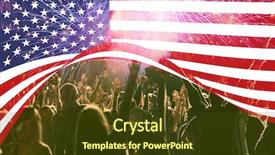  Presentation with independence day - Presentation theme with flash free - crowd of people and celebratory background and a  colored foreground