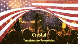  Presentation with independence day - PPT theme featuring flash free - crowd of people and celebratory background and a  colored foreground