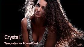  Presentation with night club - PPT theme consisting of flash free - young brunette woman dancing background and a  colored foreground